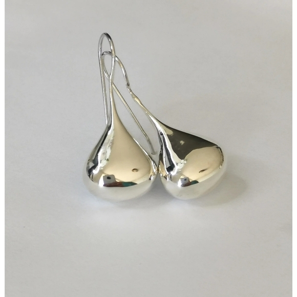 Sterling Silver Modernist  Large teardrop earrings 🆕 - Picture 5 of 8